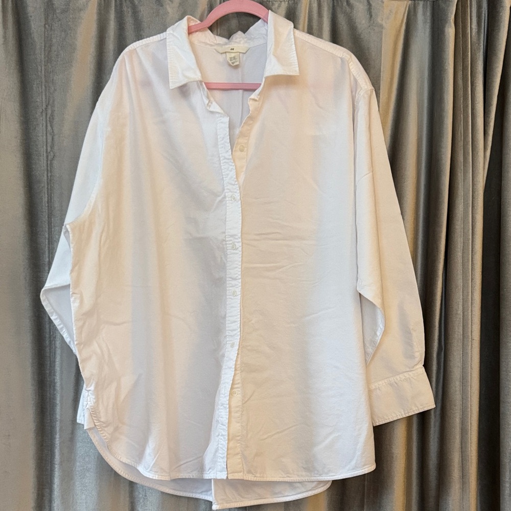 H&M White Casual Button Down Shirt